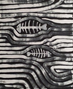 FISHBONE COUPLE 50X61 CM  