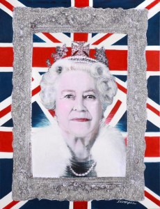 UNION JACK ,H.M. QUEEN ELIZABETH II,130cmX100cm